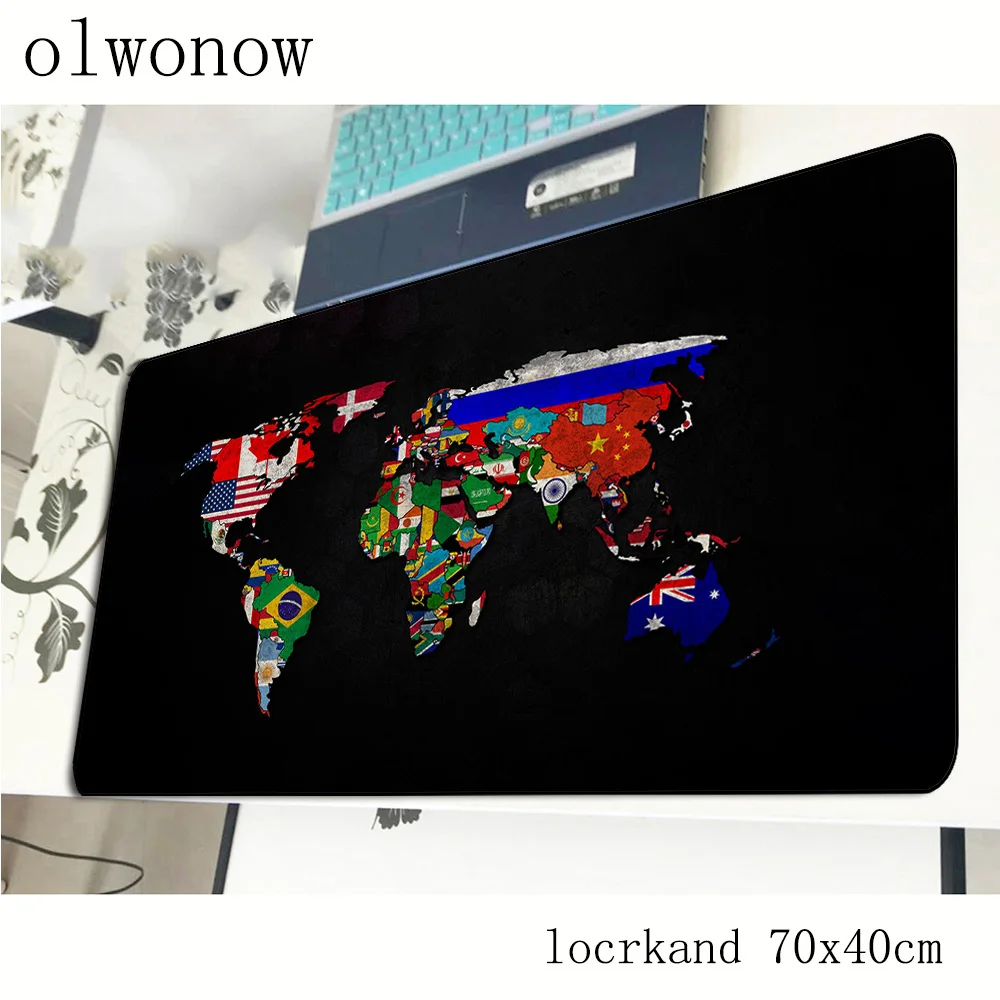 Коврик для мыши с картой мира 70x40 см Мультяшные коврики лучший игровой коврик