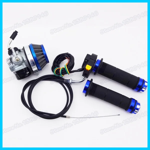 Синий гоночный карбюратор воздушный фильтр дроссельная заслонка ручная