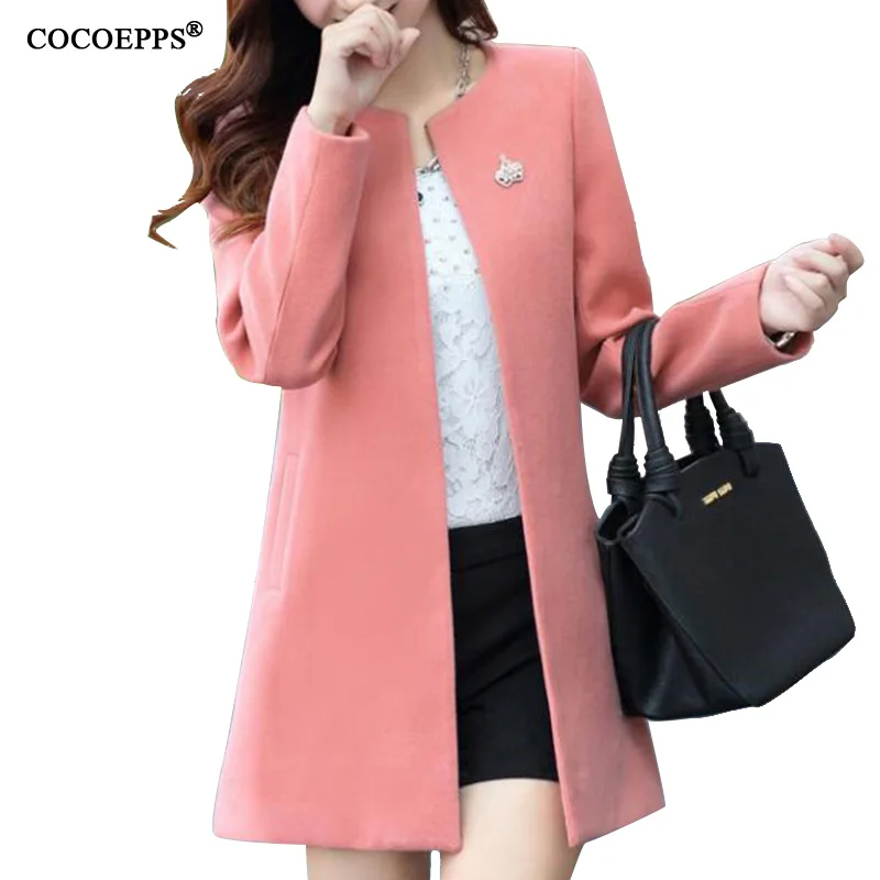 2019 размера плюс с длинным рукавом осеннее Женское пальто Зимние однотонные Casaco