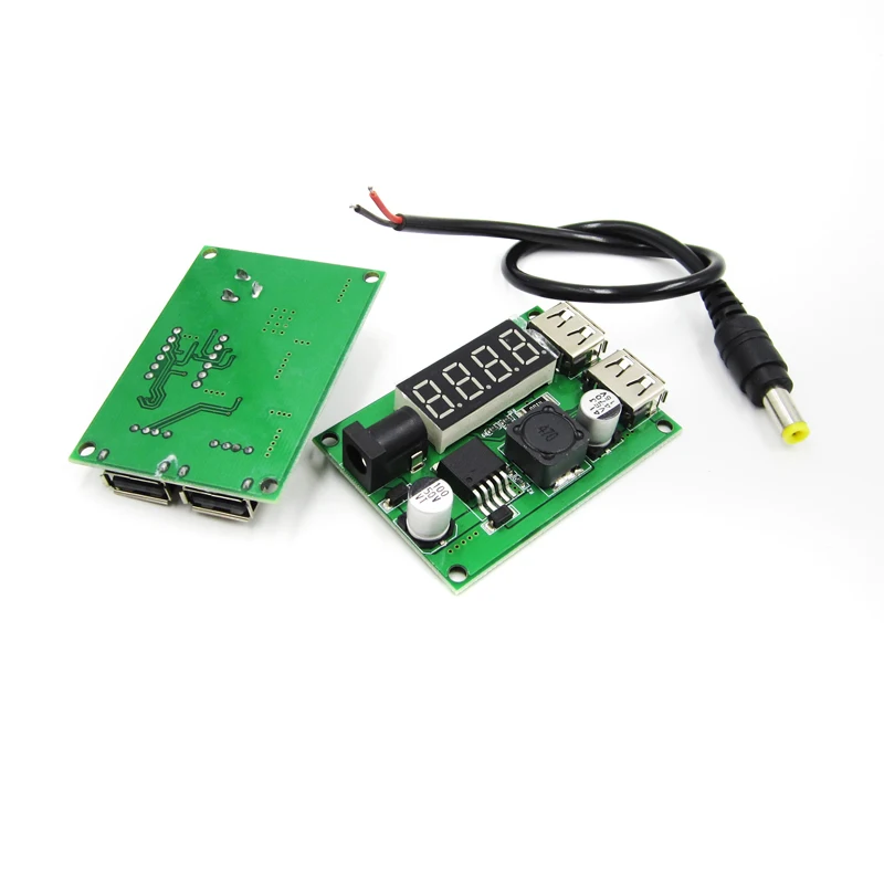 Двойной USB DC-DC 12В/24В/36В до 5В 3а понижающий преобразователь вольтметр модуль макс.