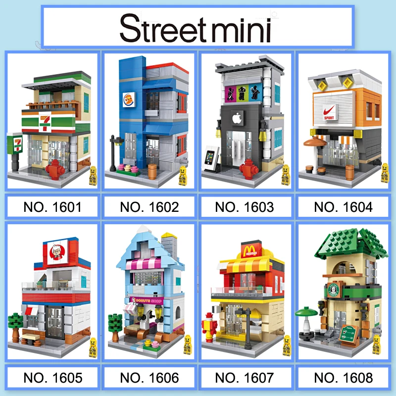 LOZ Mini City Street View Scene Building Blocks Coffee Shop Store Architectures Models &amp Toy Gift For Children | Игрушки и хобби