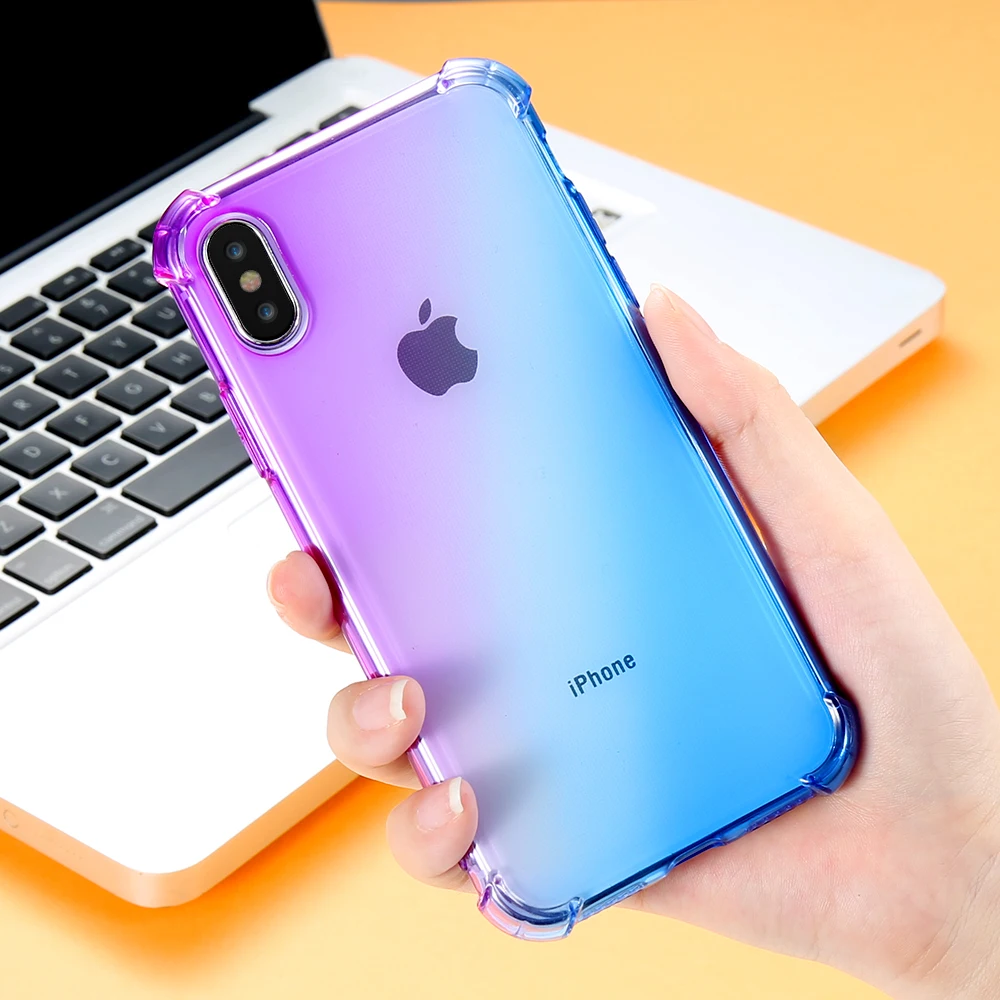 Мягкий силиконовый чехол FLOVEME из ТПУ для Apple iPhone X 10 антидетонационный Прозрачный