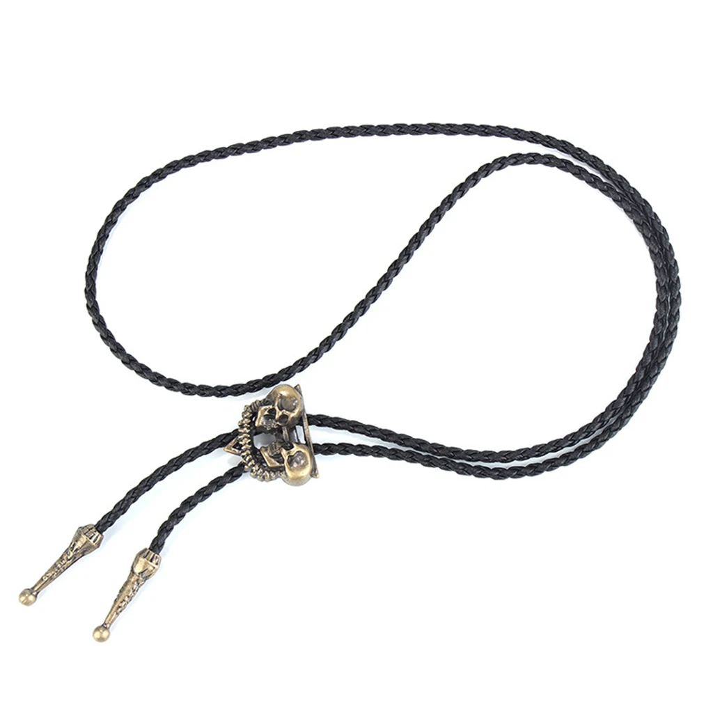 Галстук в Западном ковбойском стиле с головой американского черепа Боло длинное