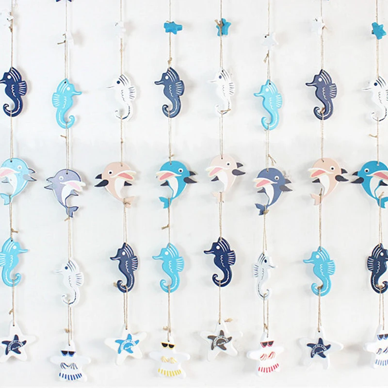 2019 морской пляж деревянные рыбы Дельфин домашний Декор стены Средиземноморский