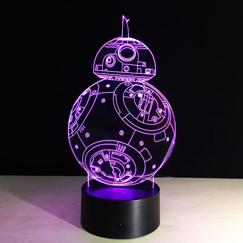 Звездные войны BB8 Sphero Droid 3D ночной Светильник робот фигурка игрушка лампа 7 цветов
