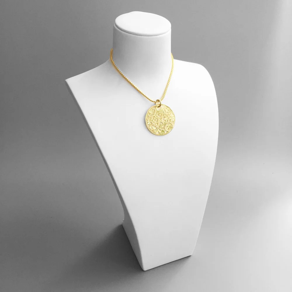 Gold Color Ornament Pendant 2018 Fashion Jewelry 925 Sterling Silver Trendy Gift For Women Girls Fit Necklace | Украшения и