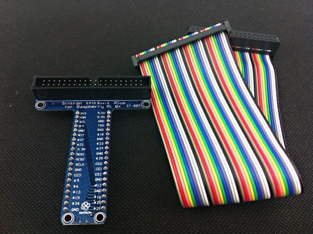 [Sintron] New 40Pin GPIO Extension Board +Color Ribbon Cable for Raspberry Pi B+ 2 | Replacement Parts