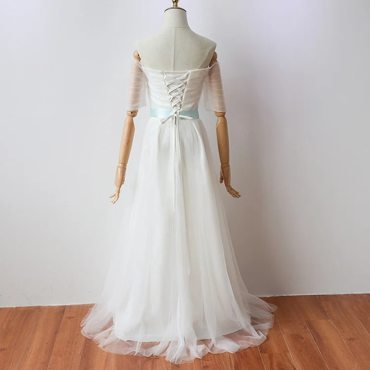 Белое длинное вечернее платье элегантное женское для свадебной вечеринки