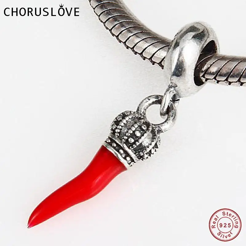 Choruslove хит продаж 100% Стерлинговое Серебро 925 пробы красный перец чили подвески с