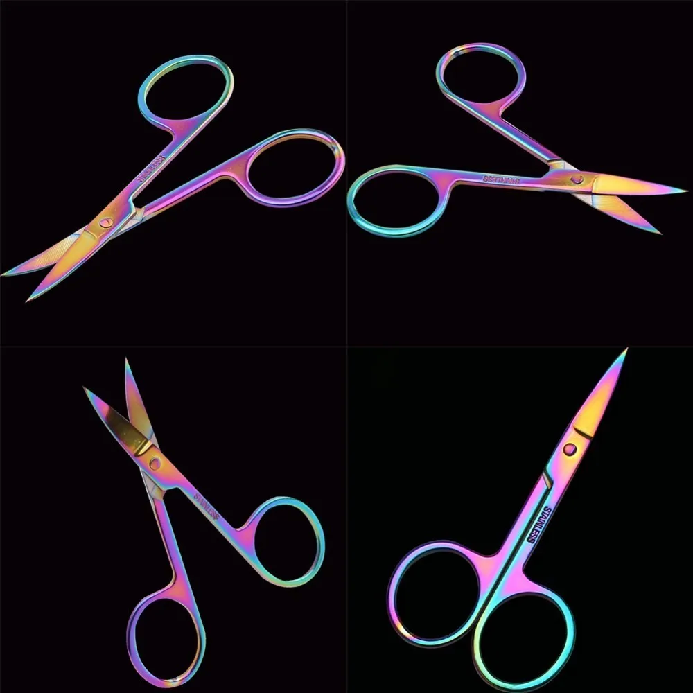 8.7cm*4.5cm Chameleon Curved Head Eyebrow Scissor Makeup Trimmer Facial Hair Remover Manicure Nail Cuticle Tool | Красота и здоровье