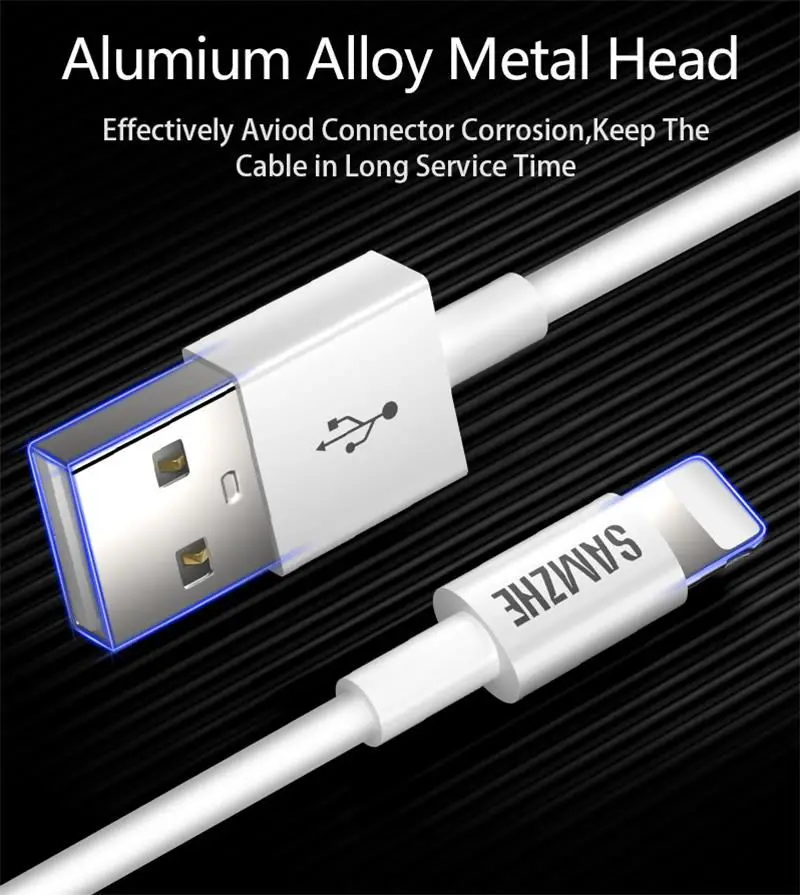 SAMZHE телефонный кабель 8 Pin USB кабель для зарядного устройства USB-C кабель для передачи данных для iPhone 5/5S/6/6 S/Plus/7/7 Plus/8 Plus/iPhone