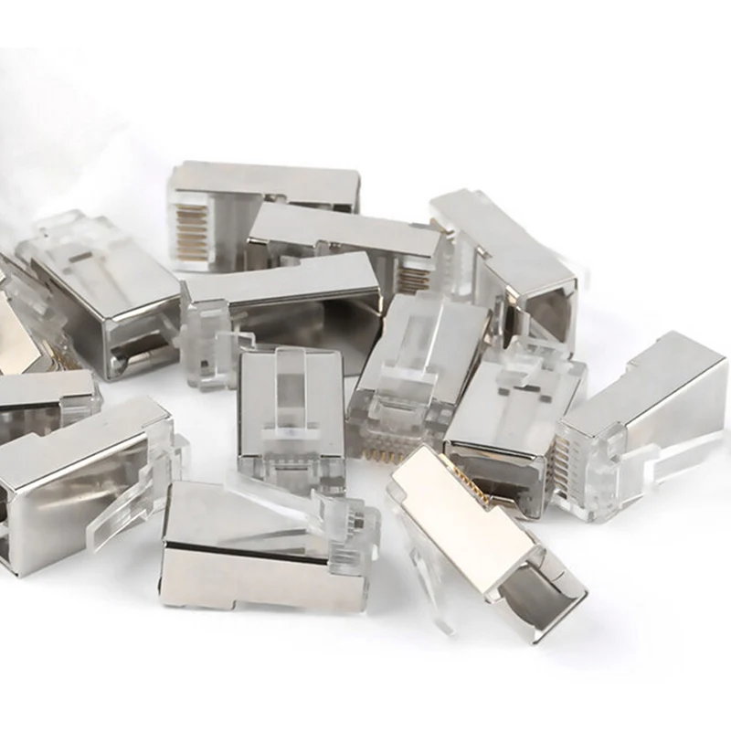 50 шт. RJ45 Cat6 Cat6a Экранирование сетей разъемов штепсельные клеммы для модема