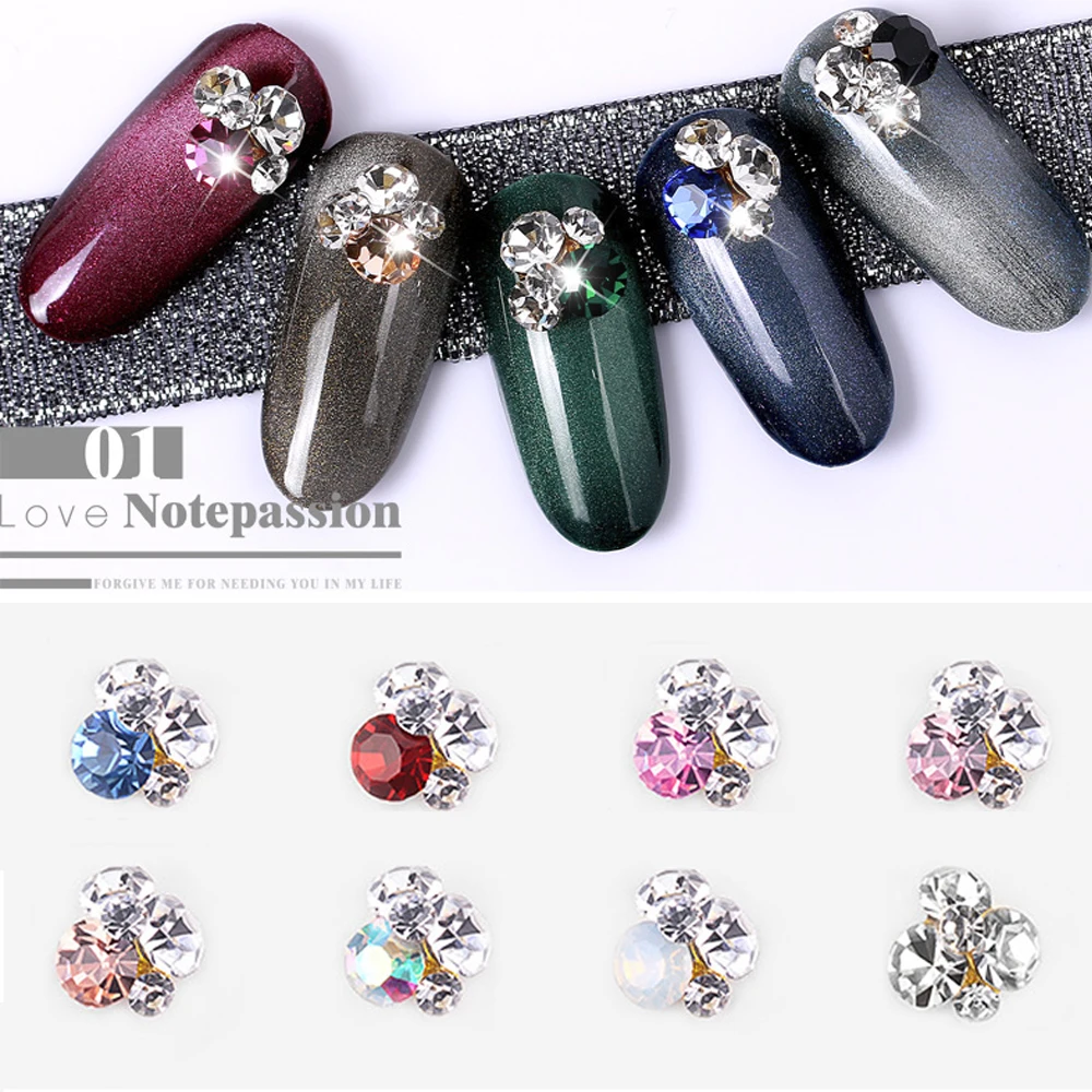 New 10pcs Crystal Bright Stones Nail Rhinestone Alloy Nail Art Decorations Glitter DIY 3D Nail Jewelry Pendant