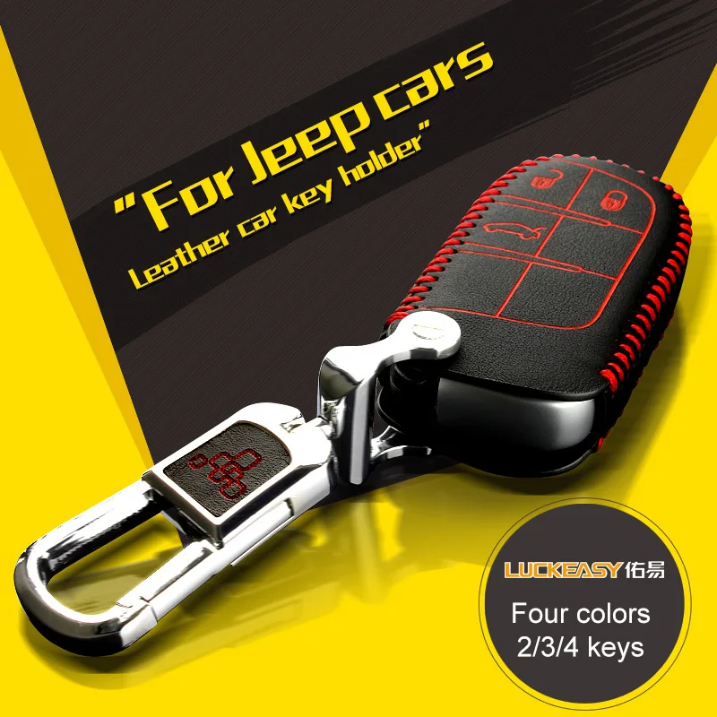 Luckeasy кожаный чехол ключ для jeep Grand Cherokee 2014 fiat Ottimo viaggio 2015 Chrysler 300c 2012/2013 автомобиль