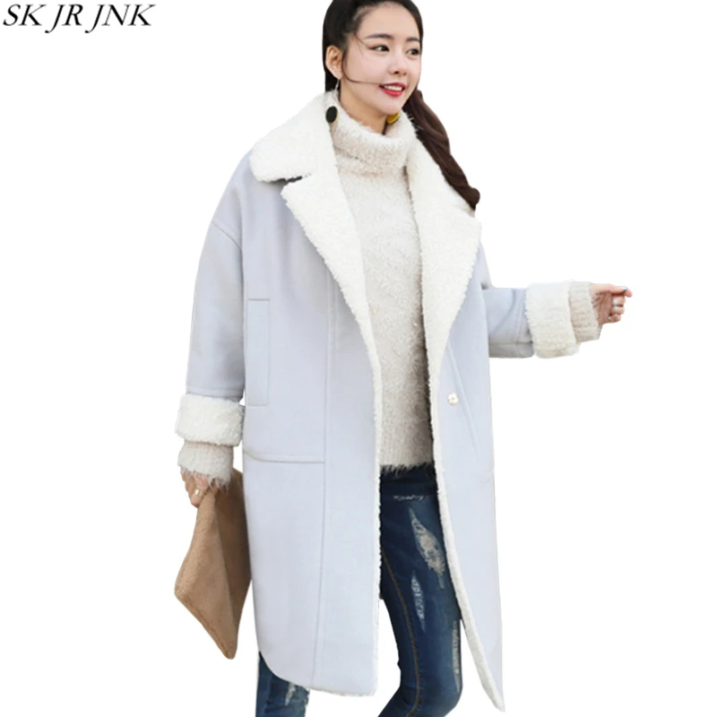 Модные теплые шерсти овечки Мягкий Сгущает шерстяные пальто 2017 Для женщин