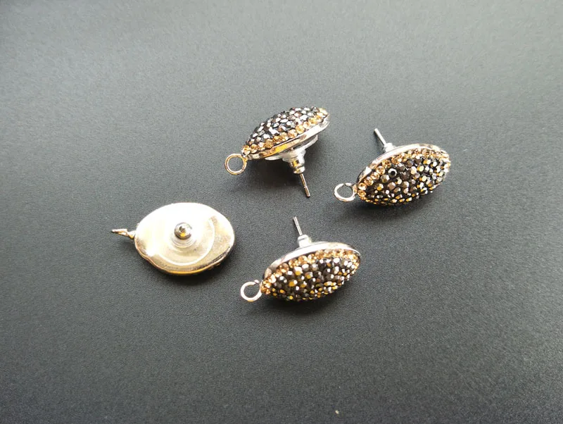 

10 Pairs Druzy Pave Crystal Rhinestone Beads Stud Earrings Charms Jewelry For Making Earrings, DIY Fashion Jewelry Finding ER128