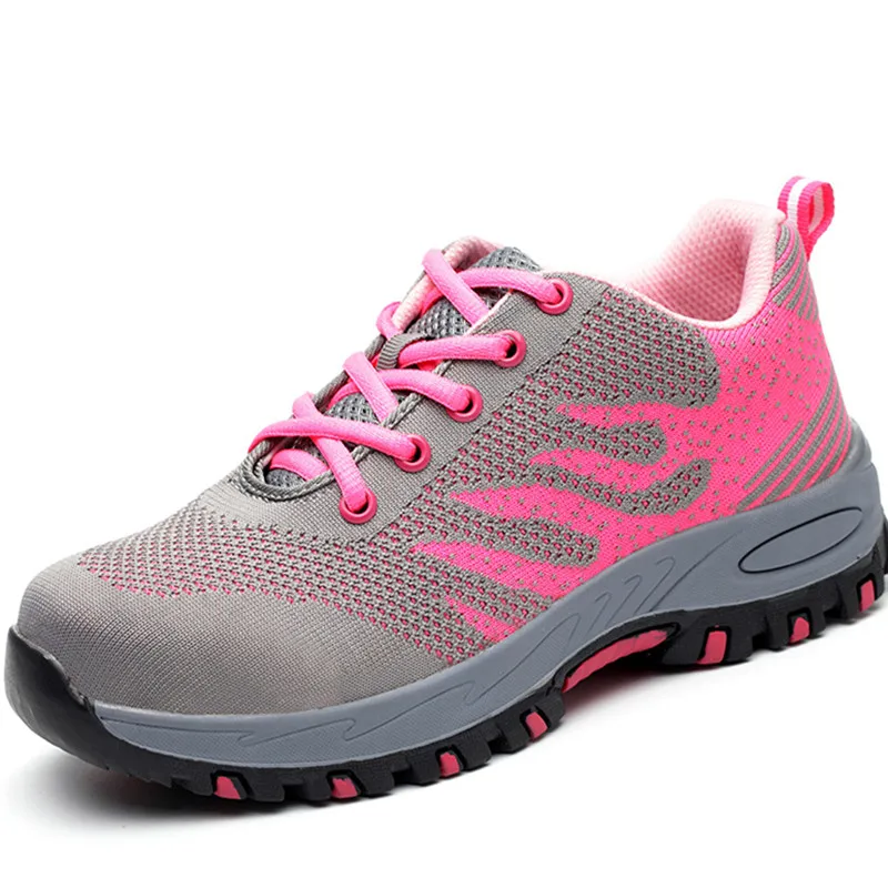 Werkschoenen met stalen neus zapatos de seguridad mujer; защитная обувь; женская обувь со стальным носком; цвет розовый; большие размеры 35-46 - Цвет: pink