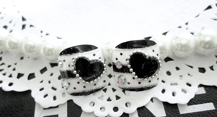 Черный + белый горошек 24 шт./компл. 3D горный хрусталь Украшение Готовые накладные