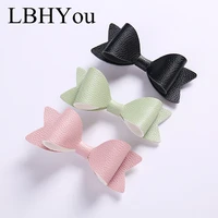 cute faux pu leather hair clipshandmade knot bows girls hair accessoriesprincess solid leather hairpinsone size fit most