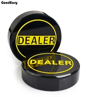 hot sale 1pcs acrylic dealer button texas holdem 3inch pressing poker cards guard poker dealer button black dealer