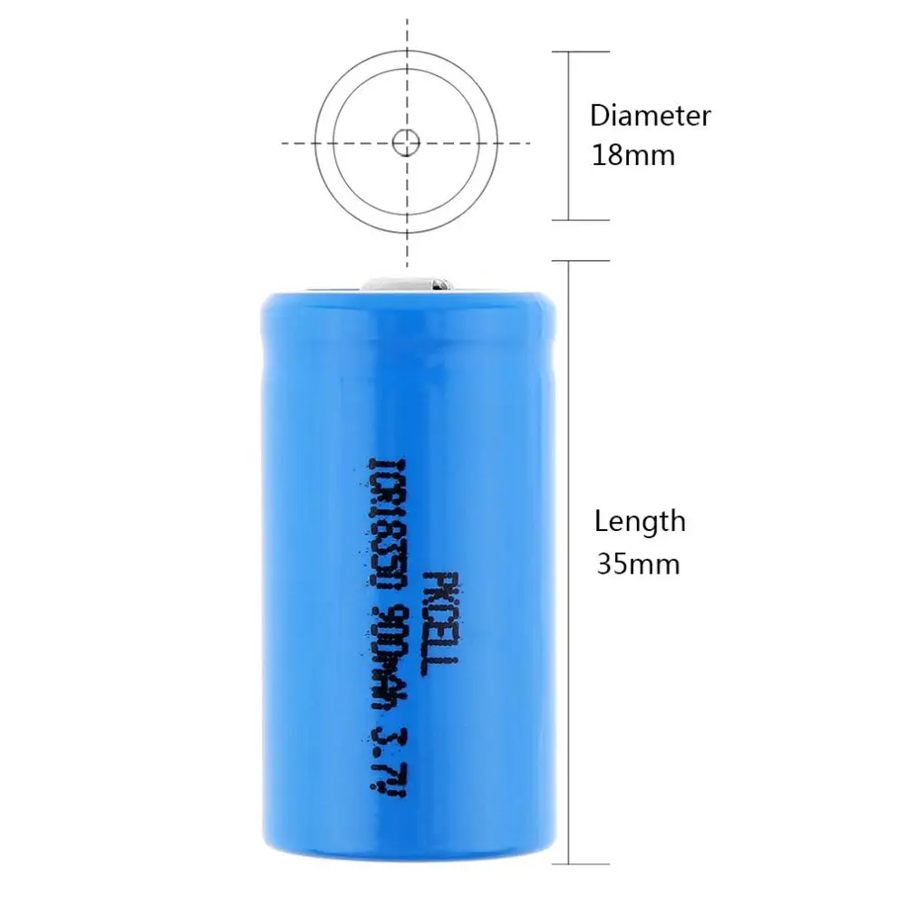 2 шт./лот PKCELL 900mAh 3 7 V ICR 18350 литий-ионная аккумуляторная батарея с 1000 циклами для