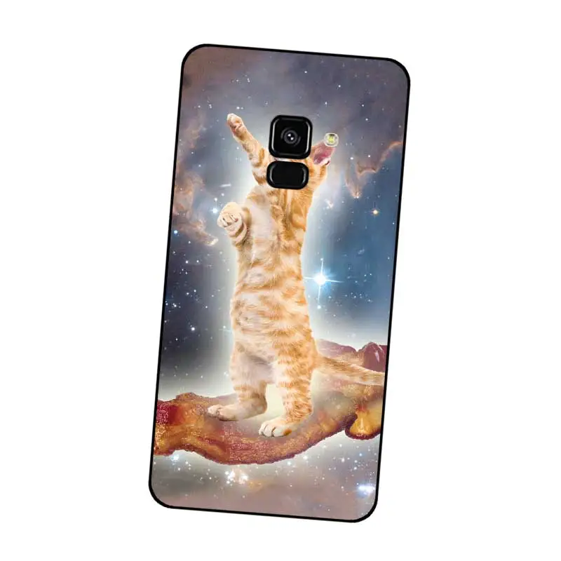 P169 Пицца Кошка Черный силиконовый чехол для Samsung Galaxy J2 J3 J4 J5 J6 J7 J8 Pro Plus Prime 2018 2017 |