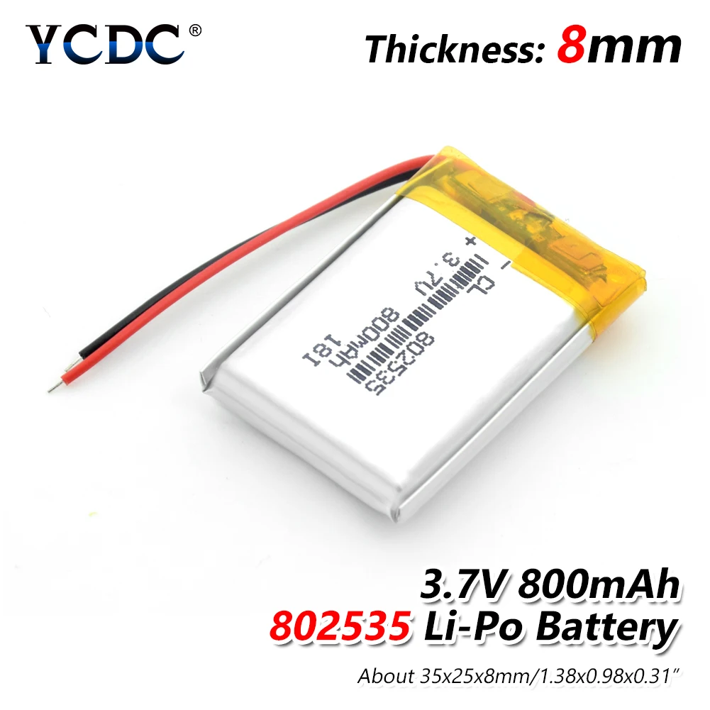 1/2/4 шт. высокое качество 3,7 V 802535 800mAh литий-ионный полимерный литий Батарея 3,7 вольт литий-ионная батарея Li-po литий-полимерные аккумуляторные ячейки