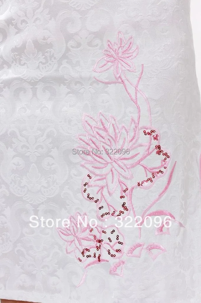 

Shanghai Story 2019 new sale White color Qipao Dress Stand up collar jacquard dress traditional Chinese Style Dress JY049--1