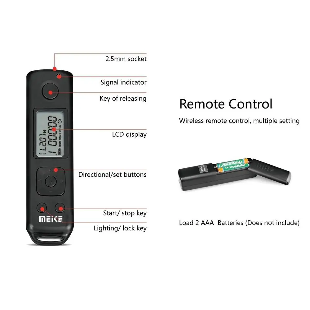 Встроенный аккумулятор Meike MK-A6500 Pro 2 4 ГГц с дистанционным управлением для Sony A6500 |