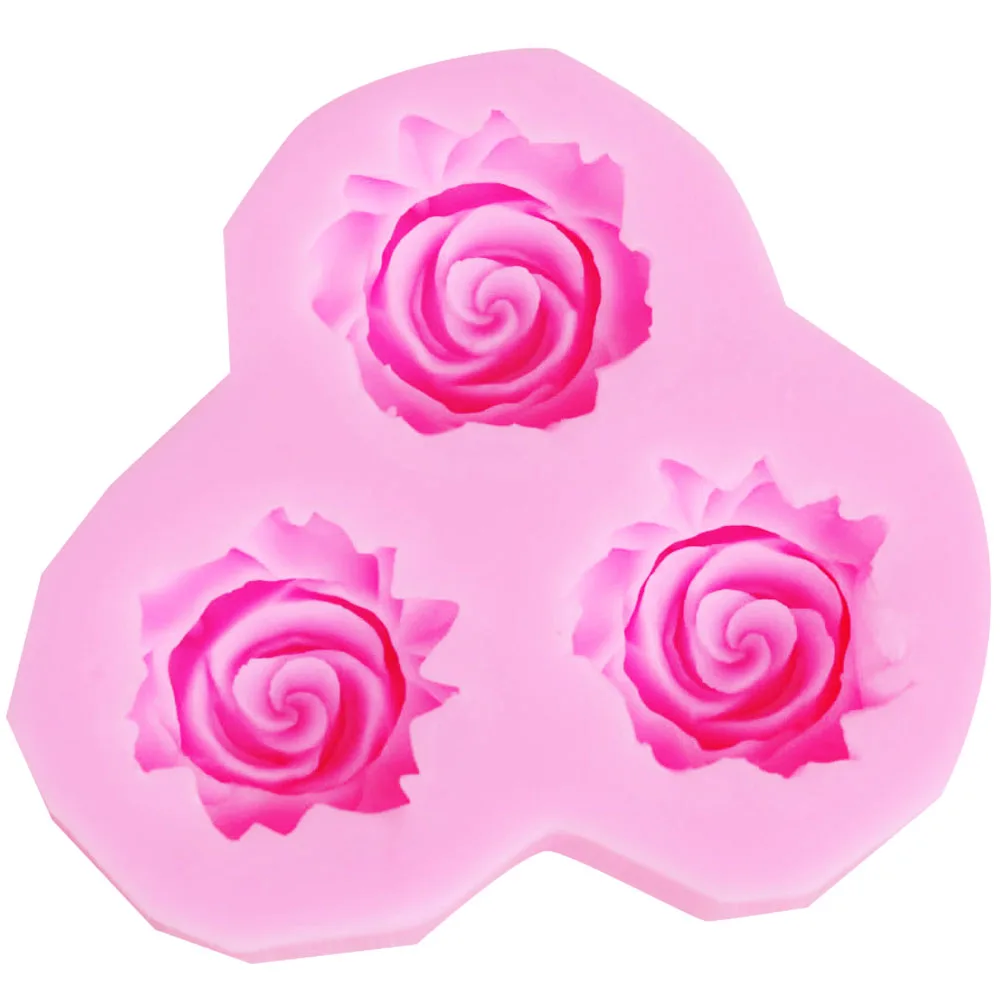 10pcs/set 3 Hole Roses Handmade 3D Flower Molds DIY Crafts Mold Baking Tools Pastry Decorative Kitchen Accessories m094 | Дом и сад