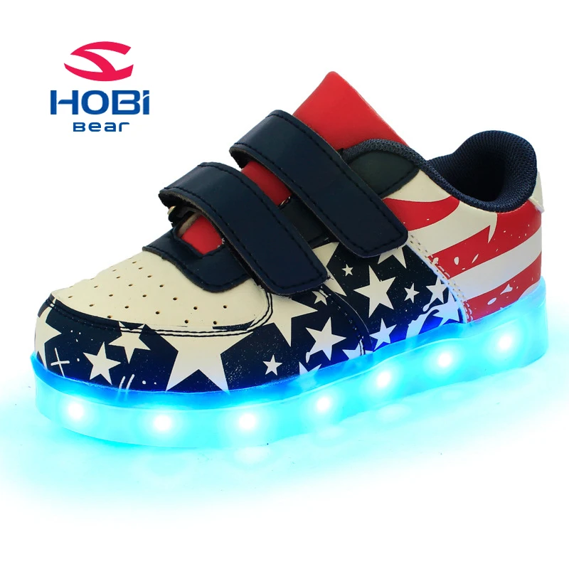 Led shoes Kids USB charging colorful luminous sneakers 7colors Boys Girls Sneakers Children Shoes Light up | Детская одежда и