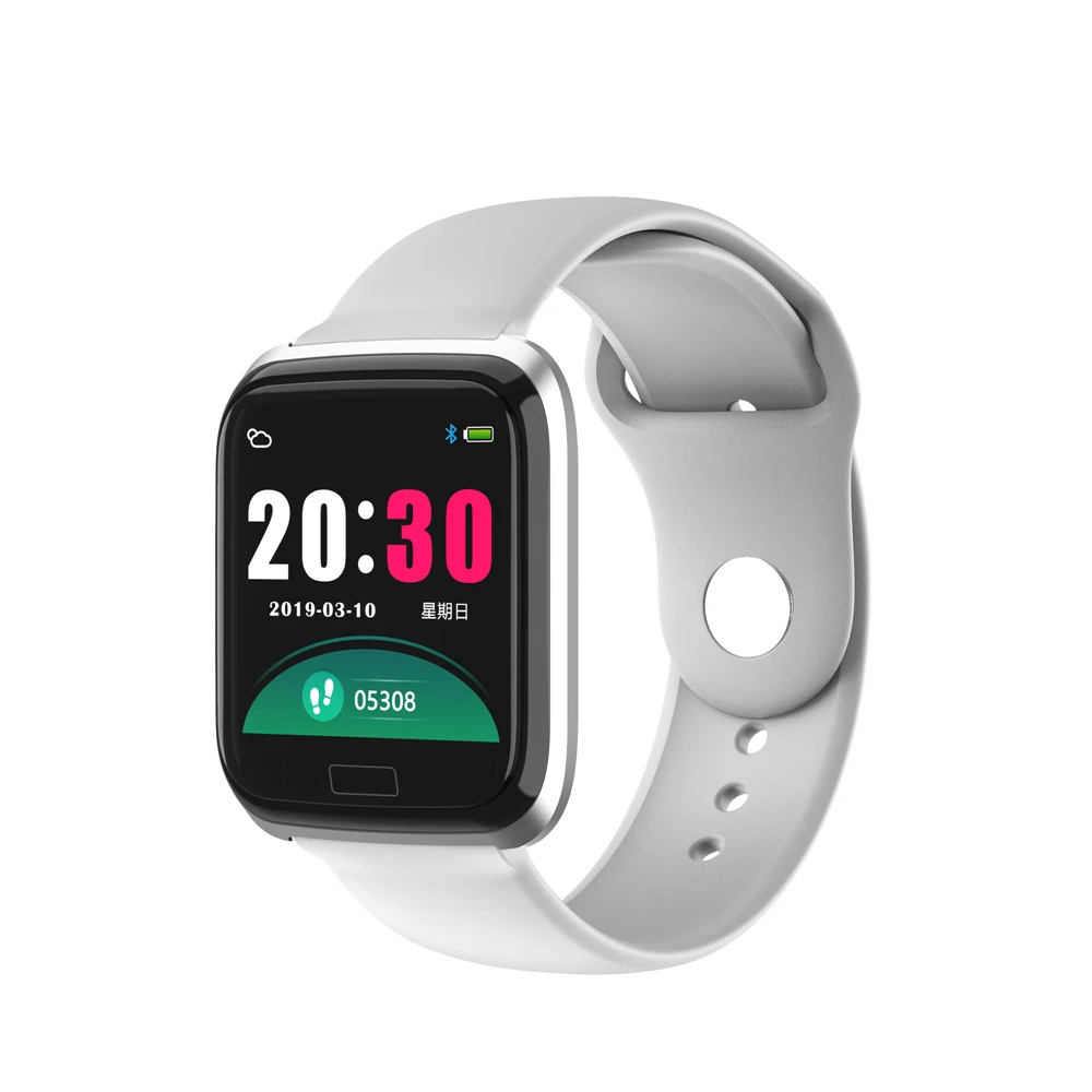 Color Touch Smart Band Heart Rate Monitor Smart Watch Multiple Sport Model Fitness tracker Wristband Men Women Smart Bracelet - Color: Sliver