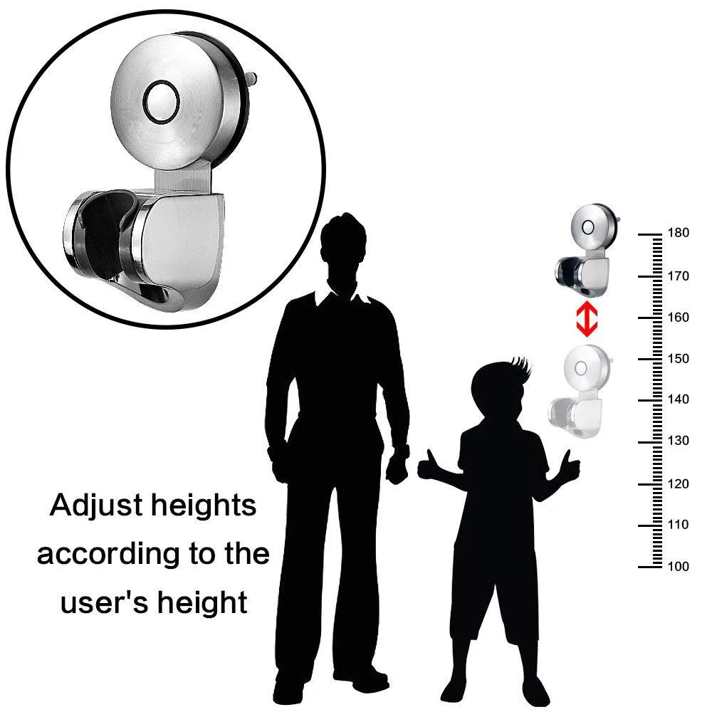 304 stainless steel vacuum suction cup adjustable handheld shower head bidet sprayer holder wall mount for bathroom accessories free global shipping
