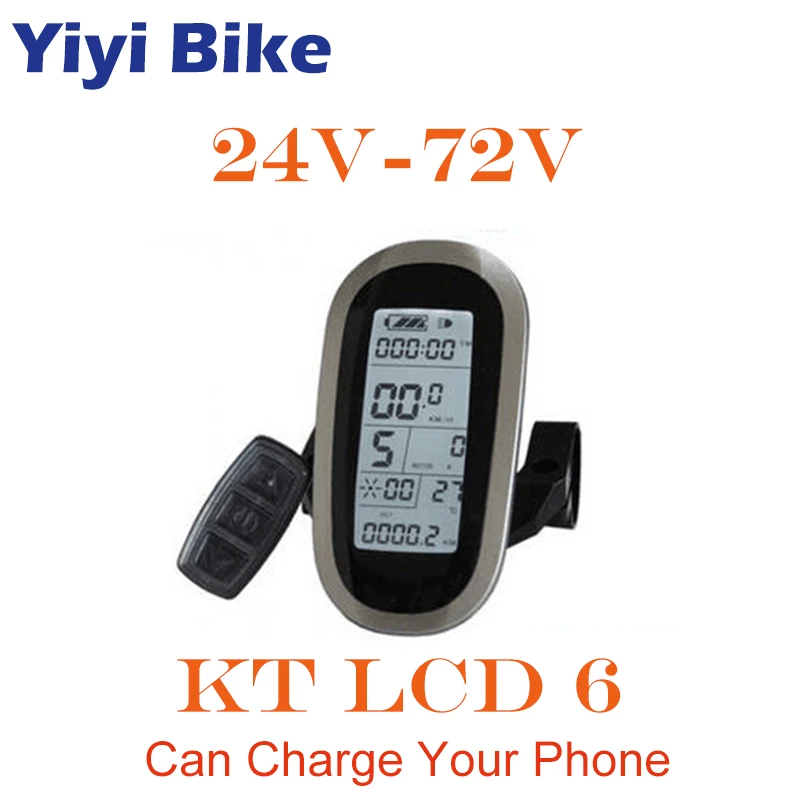 Дисплей KT LCD6 водонепроницаемый 24 72 в 250 3000 Вт с функцией USB зарядки|Аксессуары для
