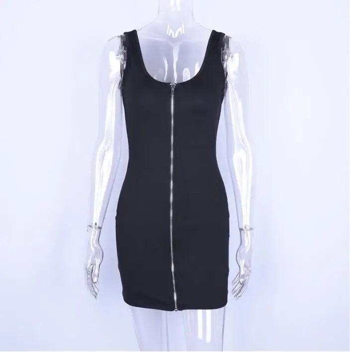 Новое однотонное платье на молнии|Женские платья| |