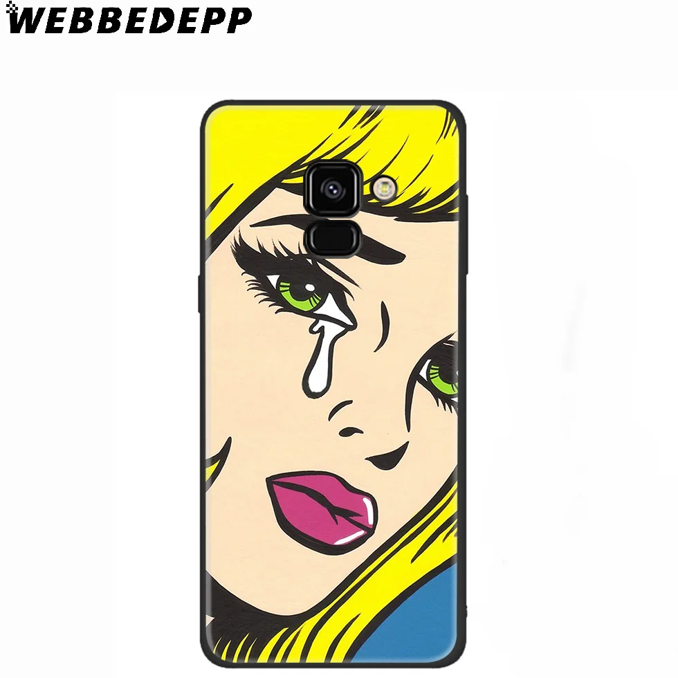 WEBBEDEPP Crying Comic Girl Sad Silicone Case for Samsung Galaxy A3 A5 A6 A7 A8 A9 A10 A20 A30 A40 A50 A70 M10 M20 M30 |