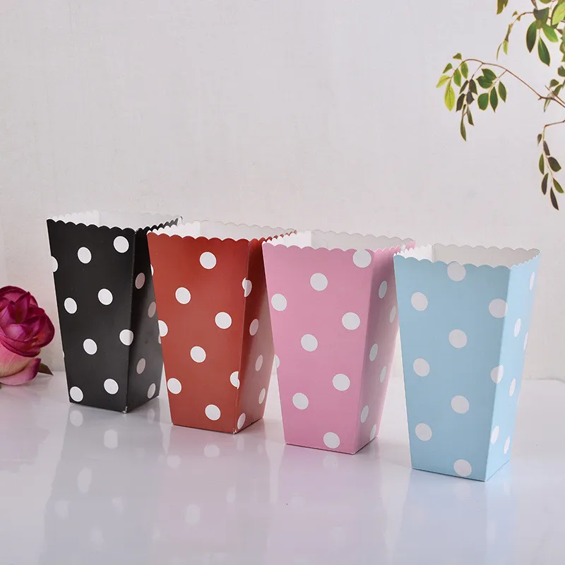12 шт. цветные бумажные коробки для попкорна с шевроном украшения свадебного