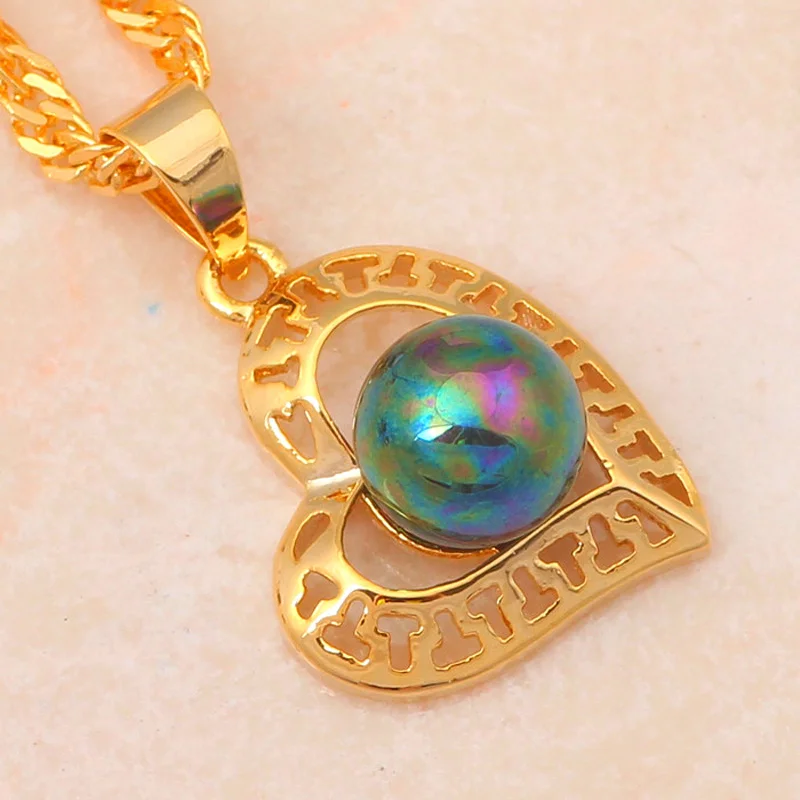 Летом стиль Золото Тон Многоцветный Pearl Ювелирные Наборы Серьги Кольца Ожерелья