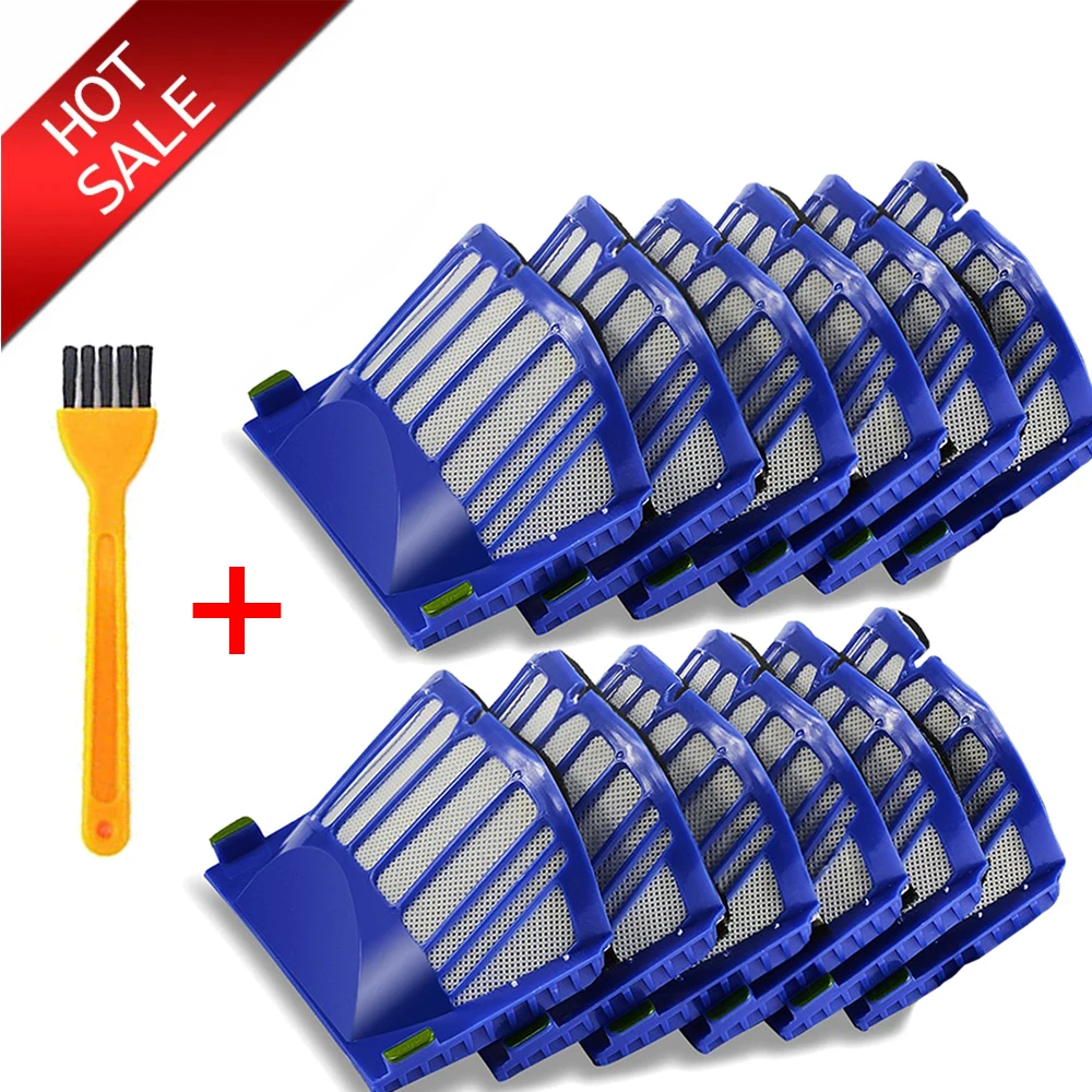 

12Pcs HEPA brush Filter Replacement for iRobot Roomba 500 600 Series 536 550 551 620 650 Vacuum Cleaner parts accessories