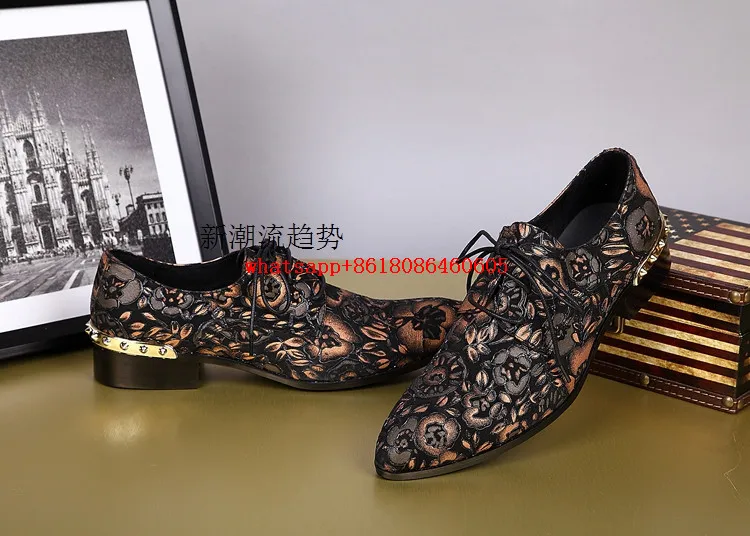 Men leather shoes nubuck purple spiked loafers dress wedding mens pointy velvet slippers flower printing oxford flats | Обувь