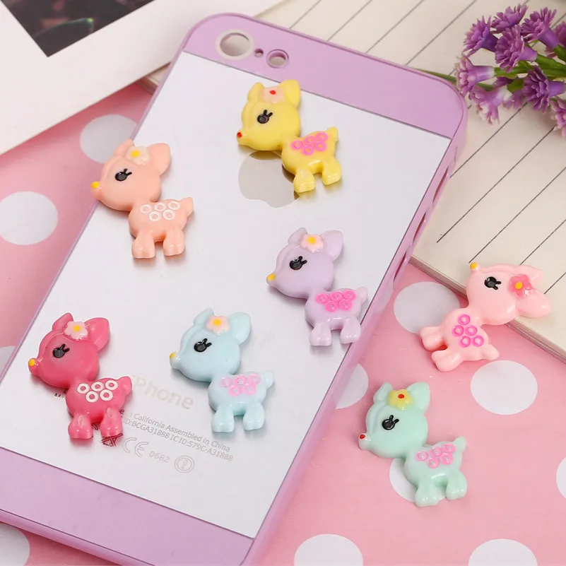 20 ШТ. Каваи Олень Смола Flatback Кабошон Для Волос Луки Плоской Задней Смолы Hairbow