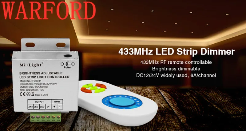 Mi. Light FUT041 диммер DC12 24V 433 МГц светодиодный яркие полосы затемнения для 5050 3528 5630