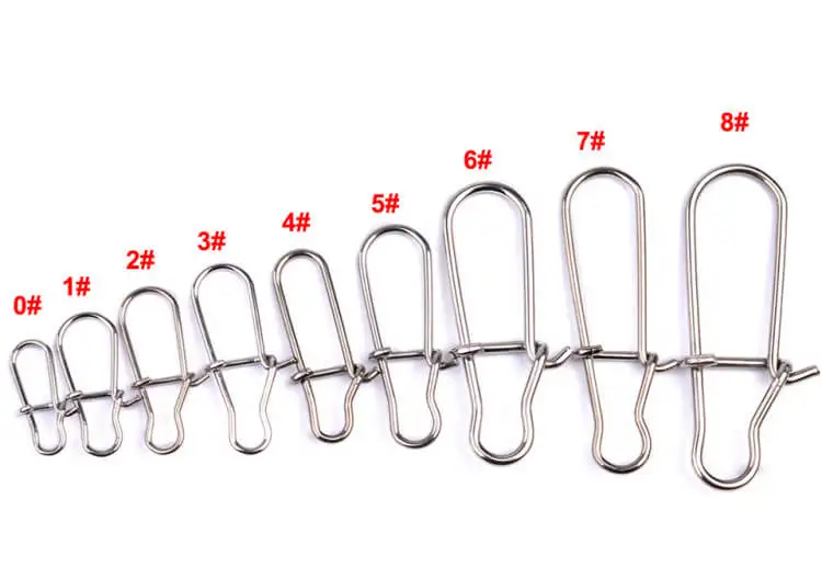 100 шт. нержавеющая сталь хороший Fastlock оснастки карабин для рыболовной снасти