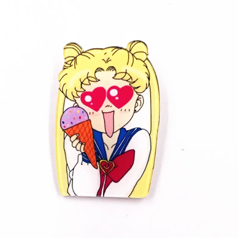 1 шт. милые Kawaii Сейлор Мун девушка красивые акриловые значки булавки персонаж