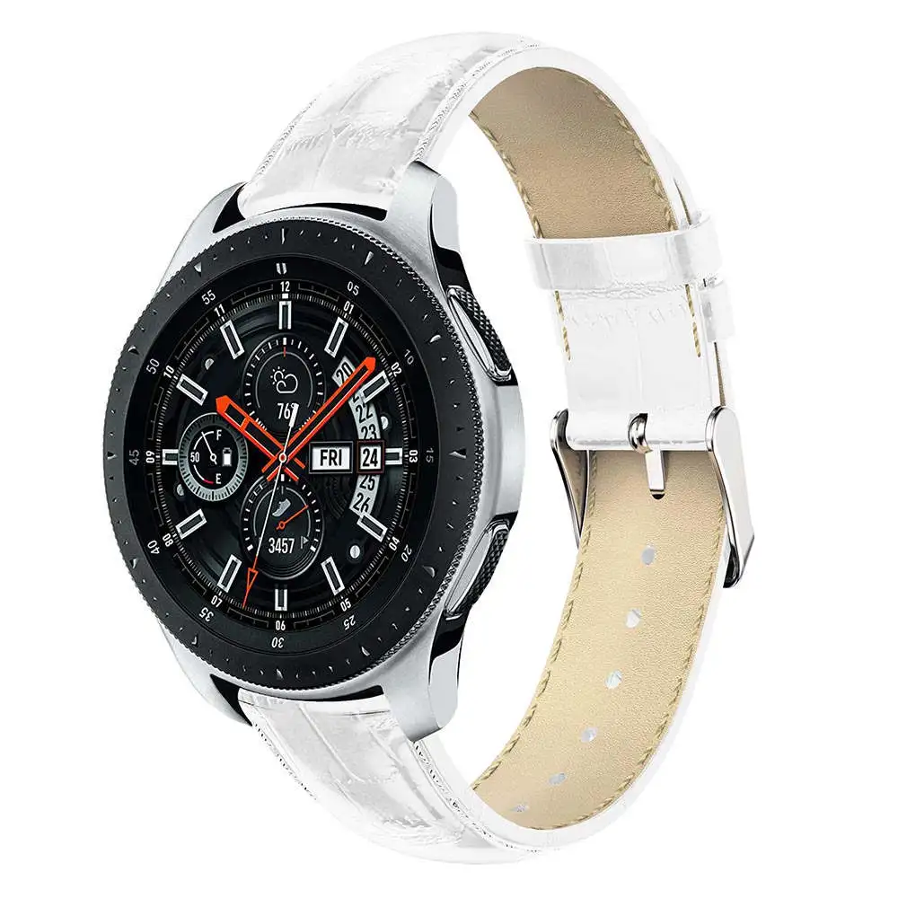 22 мм 20 мм крокодиловый ремешок для samsung gear Sport S2 S3 Classic Frontier Galaxy Watch 42 46 мм Band Huami Amazfit Bip huawei GT 2