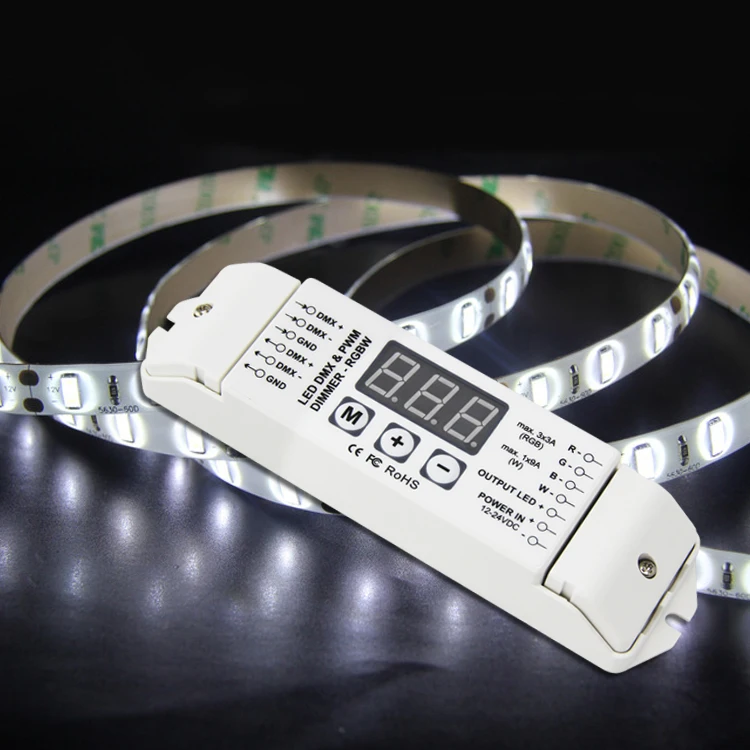 BC 834 DC12V 24V DMX LED декодер 4CH выход DMX512 1990 диммер контроллер экран дисплей для SMD 5050 RGBW