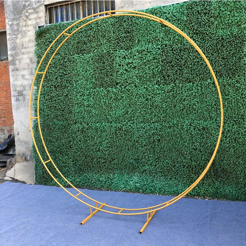 Outdoor Circle Wedding arch party marriage backdrop arch stand double round ring iron arch frame pergola flower arch decoration