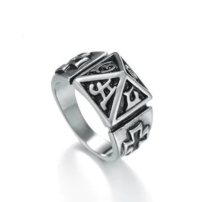 Кольцо из титановой стали в стиле панк и ретро мужское модное кольцо с пятью