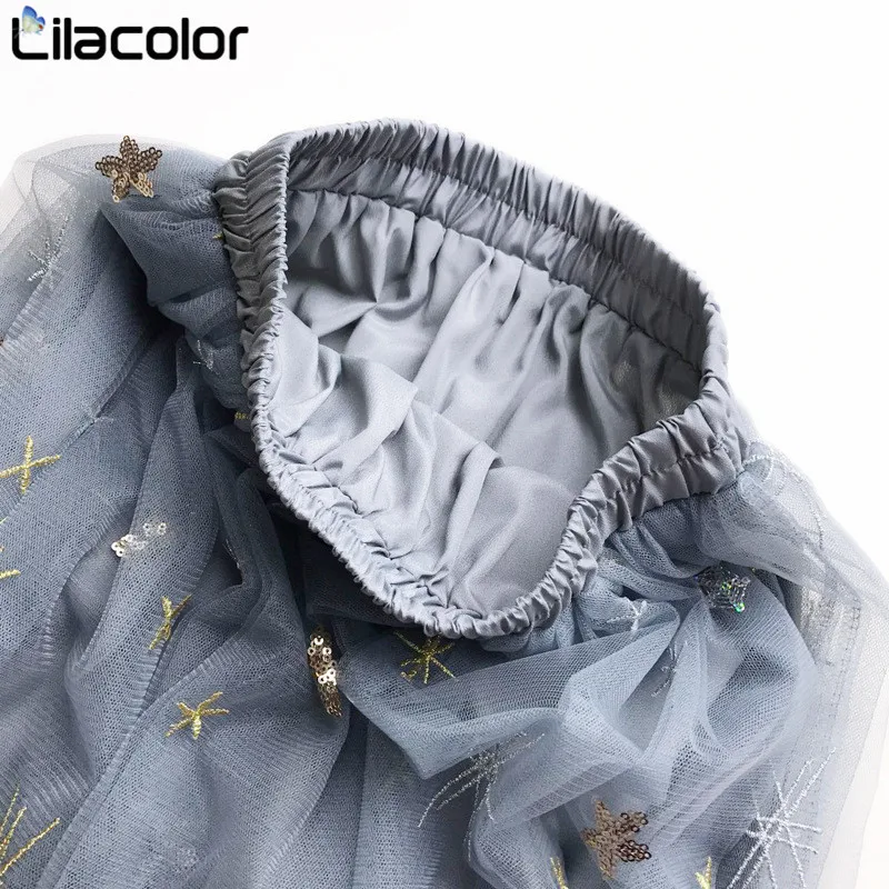 Lilacolor пачка тюль сетки Юбки женские длинные макси юбки 2019 корейские демисезонные