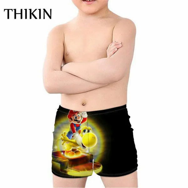 as picture THIKIN/летние детские плавки для мальчиков; крутые детские купальные костюмы с 3D принтом динозавра; пляжные спортивные шорты для купания - Цвет: as picture